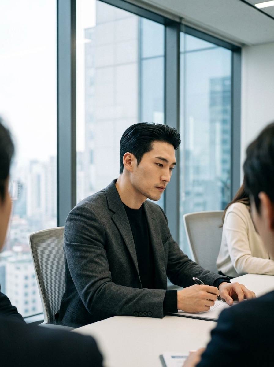 측면 시선 앵글